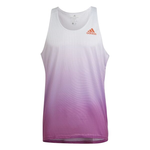 adidas Adizero Engineered Tanktop Herren - weiß/pink -XS