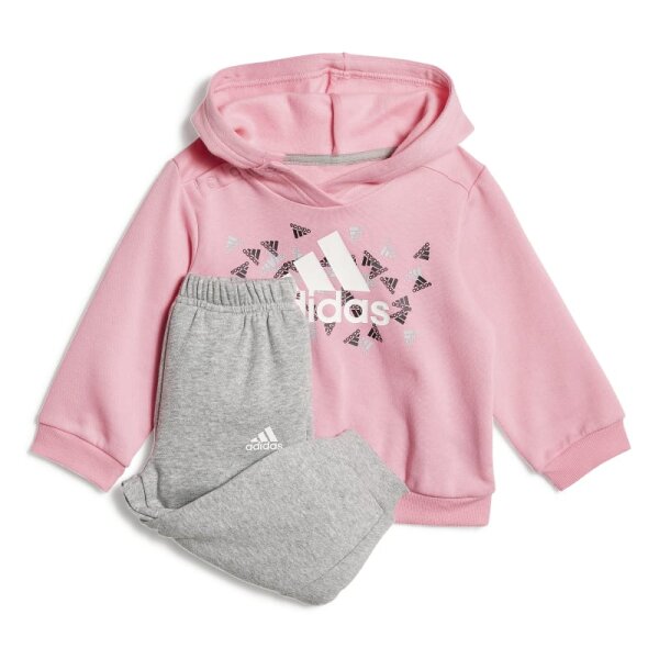 adidas Badge of Sport Jogginganzug Kinder - rosa/grau-86