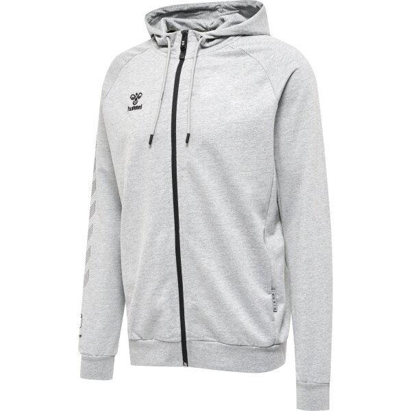hummel Hmlmove Grid Cotton Zip Hoodie Herren - grey melange - M