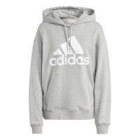 adidas Essentials Big Logo Oversized French Terry Hoodie Damen - grau/weiß -XS