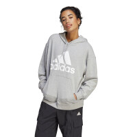adidas Essentials Big Logo Oversized French Terry Hoodie Damen - grau/weiß -XS