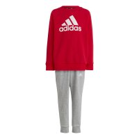 adidas Essentials Logo Fleece Jogginganzug Kinder - rot/grau -122