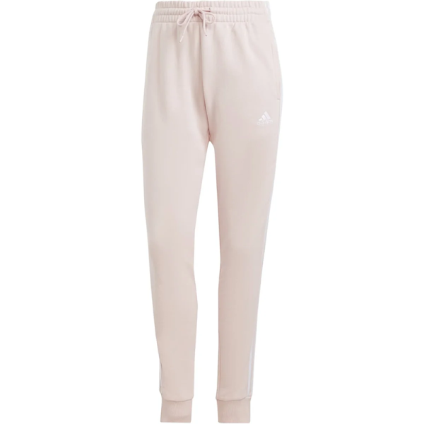 adidas Essentials 3-Streifen French Terry Cuffed Jogginghose Damen - rosa/weiß-XS