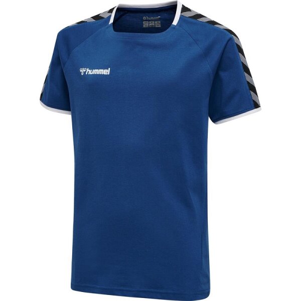 hummel Authentic Poly T-Shirt Kinder - blau/weiß-140