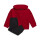 adidas Fleece Jogginganzug Baby - rot/schwarz -86