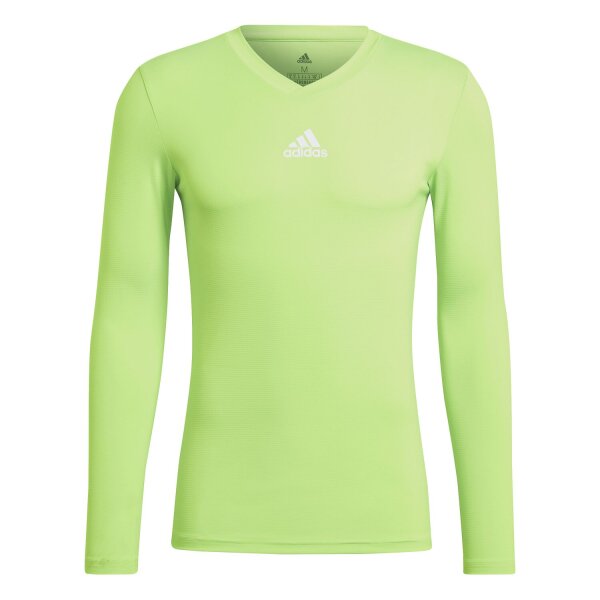 adidas Team Base Shirt Longsleeve Herren - neongrün