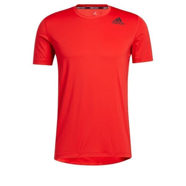 adidas Techfit Funktionsshirt Kurzarm Herren - neonrot XL