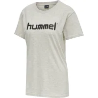 hummel Hmlgo Cotton Logo T-Shirt S/S - Damen - egret melange