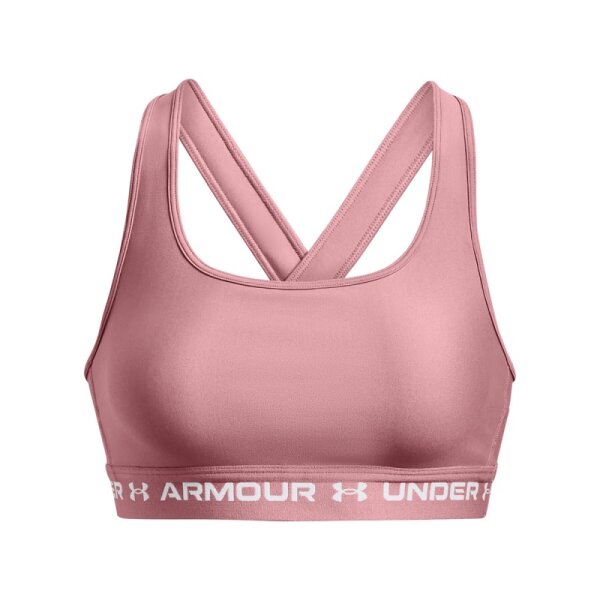 Under Armour Crossback Mid Sport BH Damen - rosa/weiß- XS