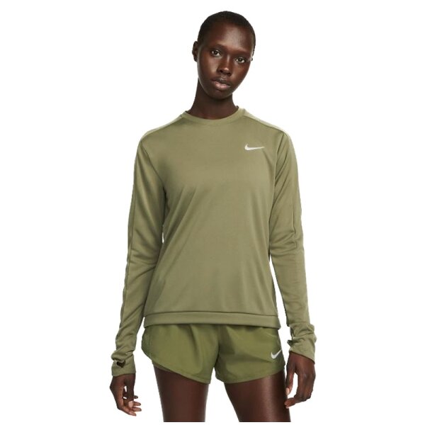 Nike Running Shirt Langarm Damen - khaki M