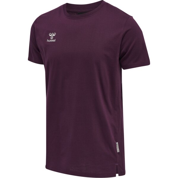 hummel Hmlmove Grid Cotton T-Shirt S/S Herren - grape wine - S