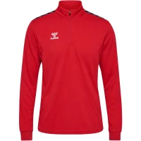 hummel Hmlauthentic Half Zip Sweat Herren - true red - XS