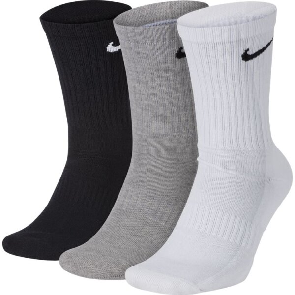 Nike Everyday Cushion Crew Trainingssocken 3er Pack - schwarz/grau/weiß 34-38