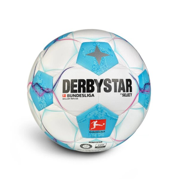 Derbystar Bundesliga Brillant Replica V24 Fußball - weiß/blau/pink-5