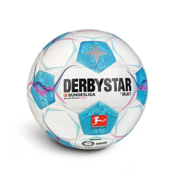 Derbystar Bundesliga Brillant Replica S-Light V24 Fußball - weiß/blau/pink-3