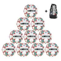 10x Derbystar Stratos S-Light v23 Fußball + Ballsack -...