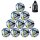 10x Erima Hybrid Training Fußball + Ballsack - weiß/blau/gelb