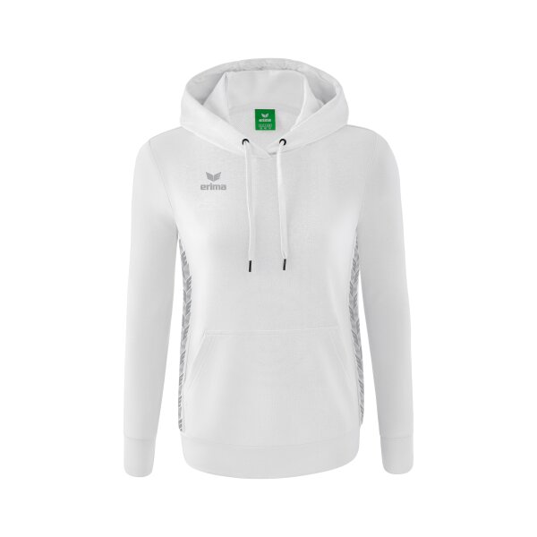 Erima Essential Team Kapuzensweat Damen - weiß/monument grey - 42