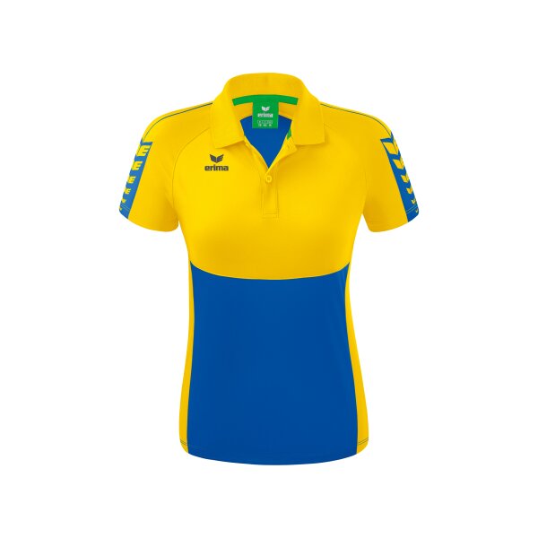 Erima Six Wings Poloshirt Damen - new royal/gelb - 42