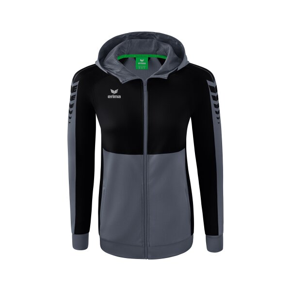 Erima Six Wings Trainingsjacke mit Kapuze Damen - slate grey/schw