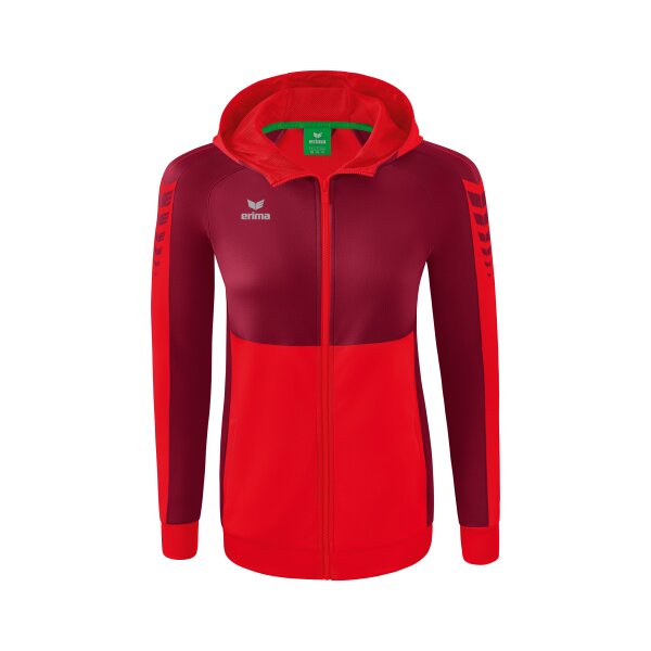 Erima Six Wings Trainingsjacke mit Kapuze Damen - rot/bordeaux -