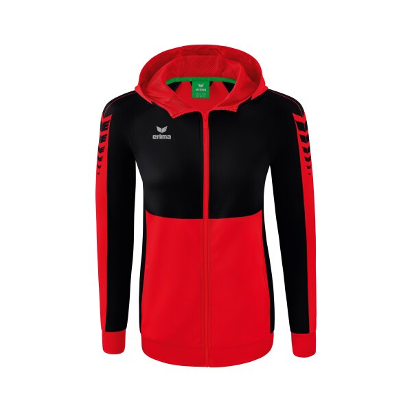 Erima Six Wings Trainingsjacke mit Kapuze Damen - rot/schwarz - 4