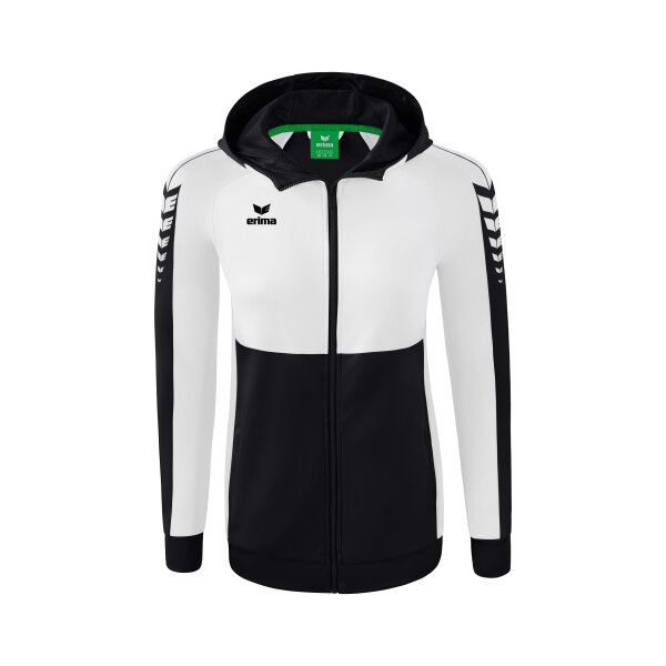 Erima Six Wings Trainingsjacke mit Kapuze Damen - schwarz/weiß - 38