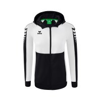 Erima Six Wings Trainingsjacke mit Kapuze Damen - schwarz/weiß - 38