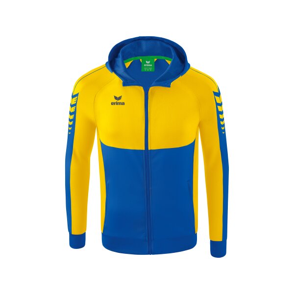 Erima Six Wings Trainingsjacke Mit Kapuze Herren - New Royal/gelb