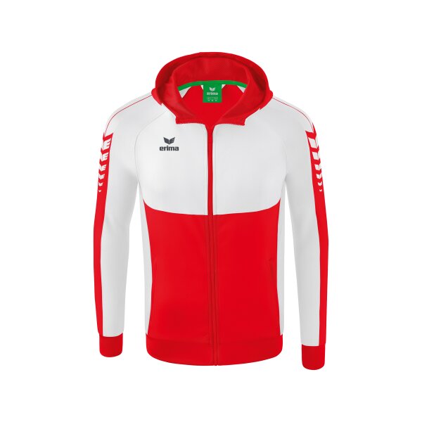 Erima Six Wings Trainingsjacke mit Kapuze Herren - rot/weiß - 2XL