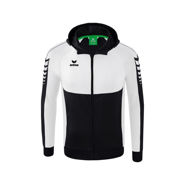 Erima Six Wings Trainingsjacke mit Kapuze Kinder - schwarz/weiß -