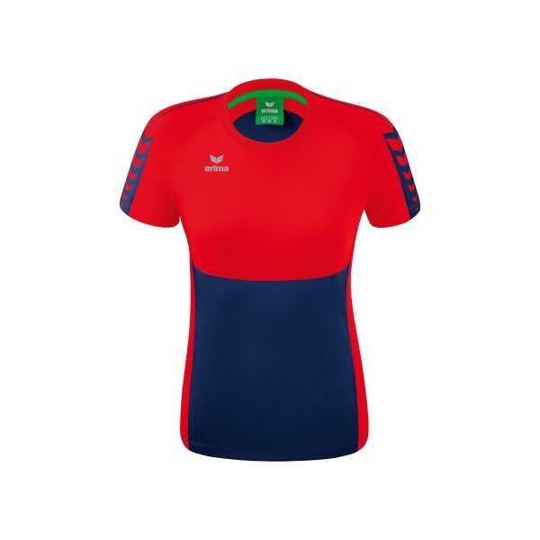 Erima Six Wings T-Shirt Damen - new navy/rot - 44