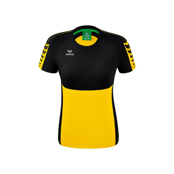 Erima Six Wings T-Shirt Damen - gelb/schwarz - 44