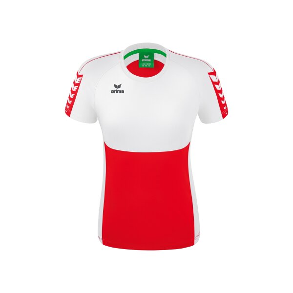 Erima Six Wings T-Shirt Damen - rot/weiß - 38