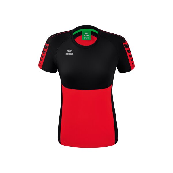 Erima Six Wings T-Shirt Damen - rot/schwarz - 42