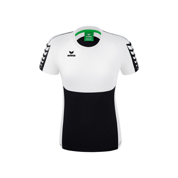 Erima Six Wings T-Shirt Damen - schwarz/weiß - 42