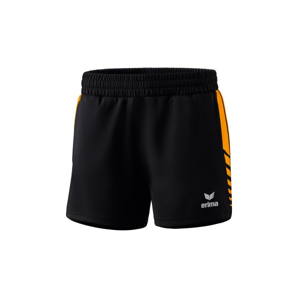 Erima Six Wings Worker Shorts Damen - schwarz/new orange - 40
