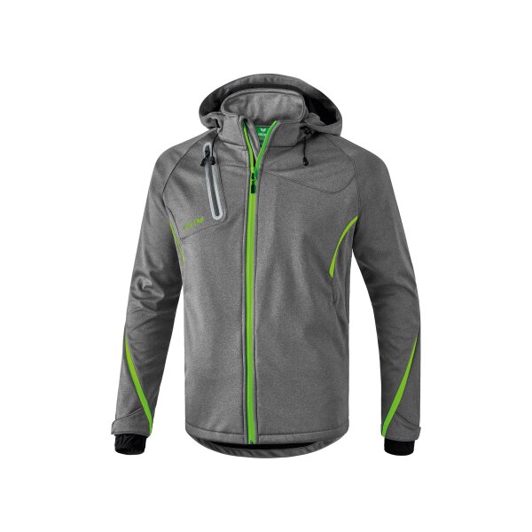 Erima Softshelljacke Function Kinder - grau melange/green gecko - 164