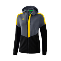 Erima Squad Trainingsjacke mit Kapuze Damen - grau/schwarz/gelb - 34