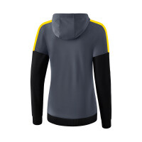 Erima Squad Trainingsjacke mit Kapuze Damen - grau/schwarz/gelb - 34