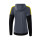 Erima Squad Trainingsjacke mit Kapuze Damen - grau/schwarz/gelb - 34