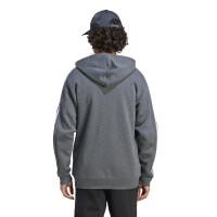 adidas Essentials 3-Streifen Full-Zip Hoodie Herren - grau/weiß - XL