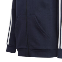 adidas Essentials 3-Streifen Fleece Full-Zip Hoodie Kinder - navy/weiß - 128