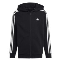 adidas Essentials 3-Streifen Fleece Full-Zip Hoodie Kinder - schwarz/weiß - 140