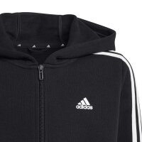adidas Essentials 3-Streifen Fleece Full-Zip Hoodie Kinder - schwarz/weiß - 140