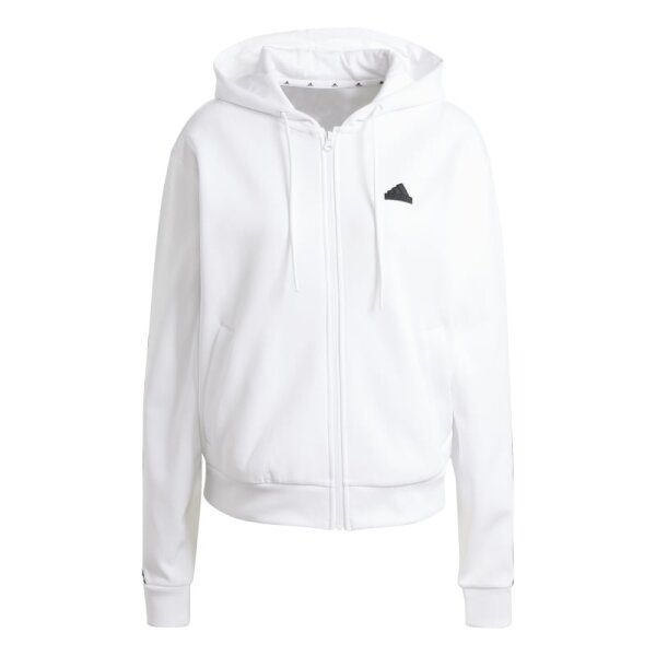 adidas Future Icons 3-Streifen Full-Zip Hoodie Damen - weiß/schwarz - M