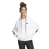 adidas Future Icons 3-Streifen Full-Zip Hoodie Damen - weiß/schwarz - M