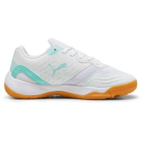 Puma Solarflash III Hallenschuhe Kinder - weiß/türkis-35.5
