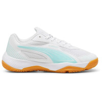 Puma Solarflash III Hallenschuhe Kinder - weiß/türkis-35.5