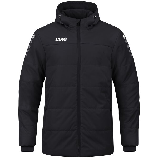 Jako Coachjacke Team mit Kapuze - schwarz - 2XL